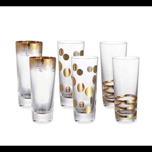 Set of 5 Fitz & Floyd Gold Shot Glasses